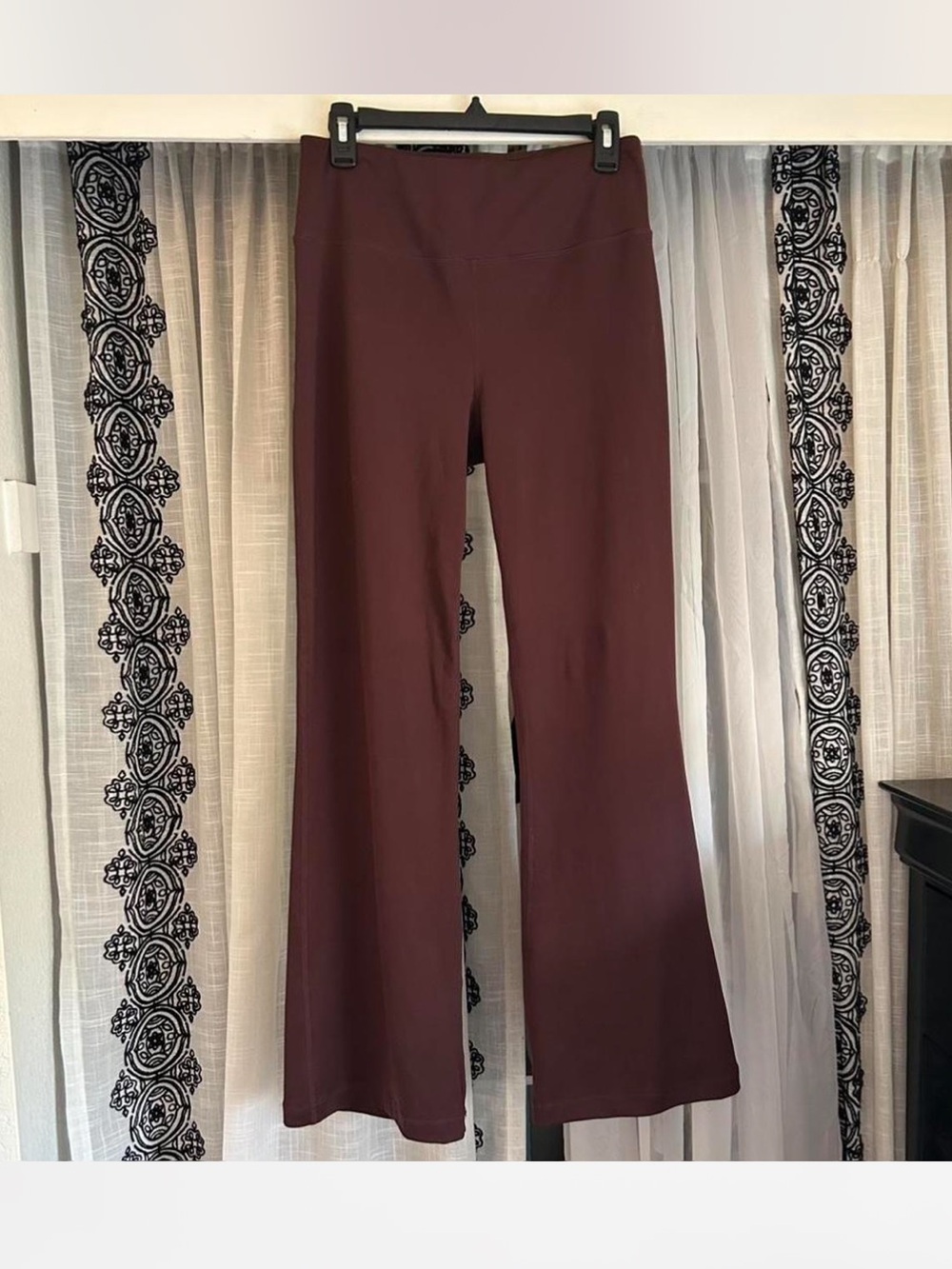 High-Rise Burgundy Flare Leggings